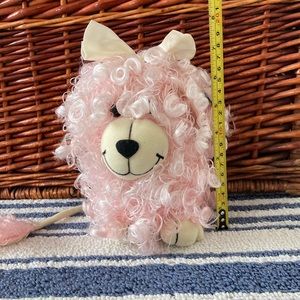 Vintage applause stuffed pink poodle